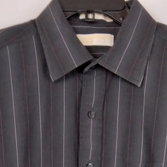 Michael Kors | Charcoal Gray Pin Stripe Button Down Shirt | Size XL - Picture 2 of 6